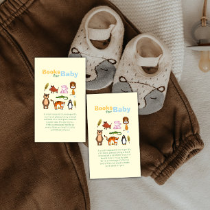 Carte D'accompagnement Livres de safari sauvage colorés pour Baby Shower 