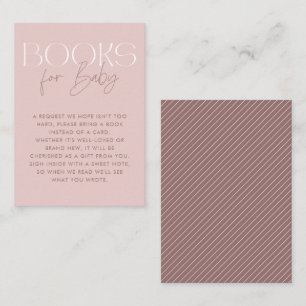 Carte D'accompagnement Livres de script moderne Elegant Pink Mauve pour b