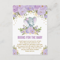 Livres d'éléphants floraux pourpre or pour bébé