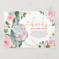 Livres d'éléphants floraux rose or pour bébé fille
