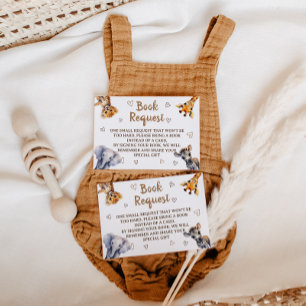 Carte D'accompagnement Livres Demande Moderne Baby Shower Animal 