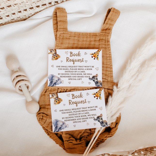 Carte D'accompagnement Livres Demander Baby shower animal moderne (Créateur téléchargé)