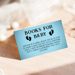 Carte D'accompagnement Livres d'empreinte Blue Vignette pour Baby shower