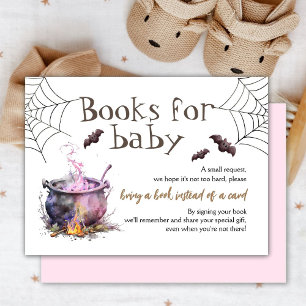 Carte D'accompagnement Livres d'Halloween pour la demande bébé fille rose