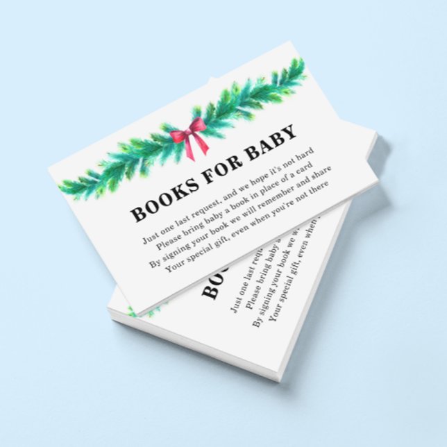 Carte D'accompagnement Livres d'hiver de Noël pour Baby shower (Créateur téléchargé)