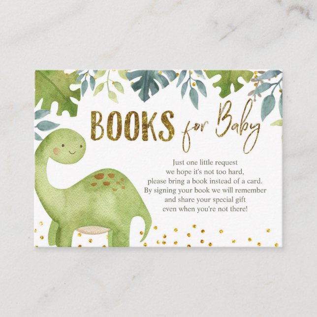 Carte D'accompagnement Livres Dinosaur pour Baby Card (Devant)