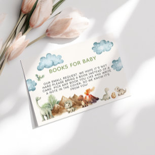 Carte D'accompagnement Livres Dinosaures Pour Baby shower Bébé