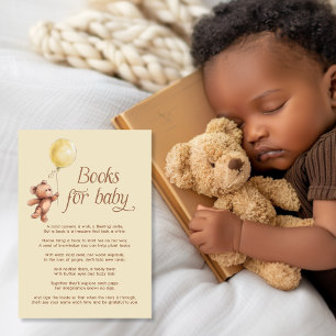 Carte D'accompagnement Livres d'ours en peluche à ballon jaune pour bébé