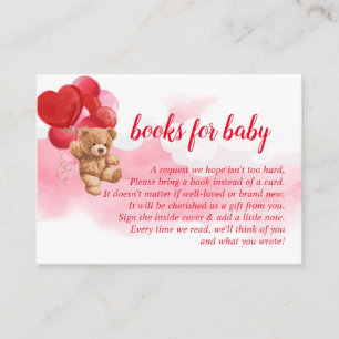 Carte D'accompagnement Livres d'ours en peluche de la Saint-Valentin pour