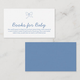Carte D'accompagnement Livres Dusty Blue Ribbon pour Baby Card
