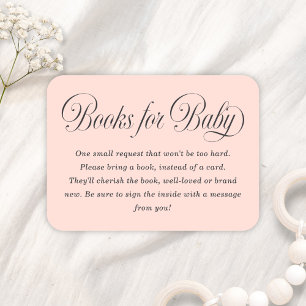 Carte D'accompagnement Livres élégants de baby shower rose clair pour béb