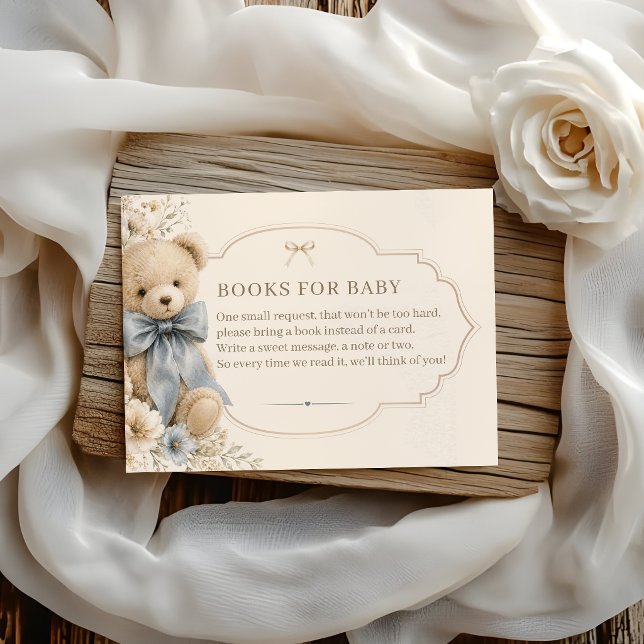 Carte D'accompagnement Livres Élégants Ourson pour Bébé (Créateur téléchargé)