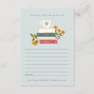 Carte D'accompagnement Livres empilés Conseils floraux pour maman Baby sh