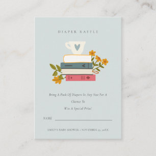 Carte D'accompagnement Livres empilés Cuire florale Raffle Mum Baby showe