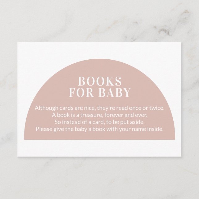 Carte D'accompagnement Livres en arc rose pour le boîtier en Baby shower  (Devant)