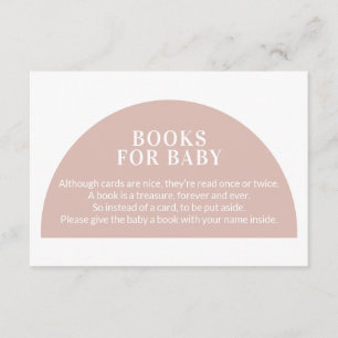 Carte D'accompagnement Livres en arc rose pour le boîtier en Baby shower 