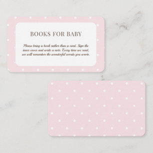 Carte D'accompagnement Livres En Baby shower Pois Rose Pour Bébé