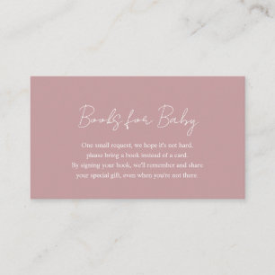 Carte D'accompagnement Livres en Baby shower rose Rose simple Dusty pour