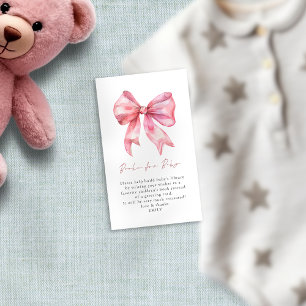 Carte D'accompagnement Livres en bois rose pour Baby shower