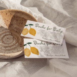 Carte D'accompagnement Livres En Citron Pour Bibliothèque Baby shower Béb