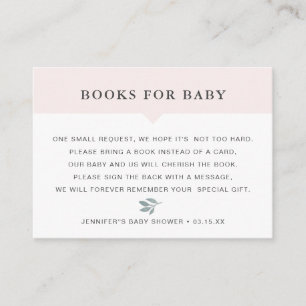 Carte D'accompagnement Livres en feuille d'aquarelle bleu pâle pour bébé
