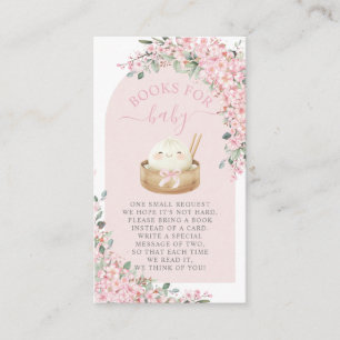 Carte D'accompagnement Livres en fleurs de cerisiers pour bébé