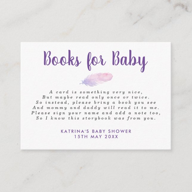 Carte D'accompagnement Livres en plumes de saumons pour bébés (Devant)