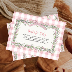 Carte D'accompagnement Livres en tissu rose à carreaux Silly Goose pour l