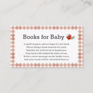 Carte D'accompagnement Livres en vichy pour bébé Cadeau de naissance