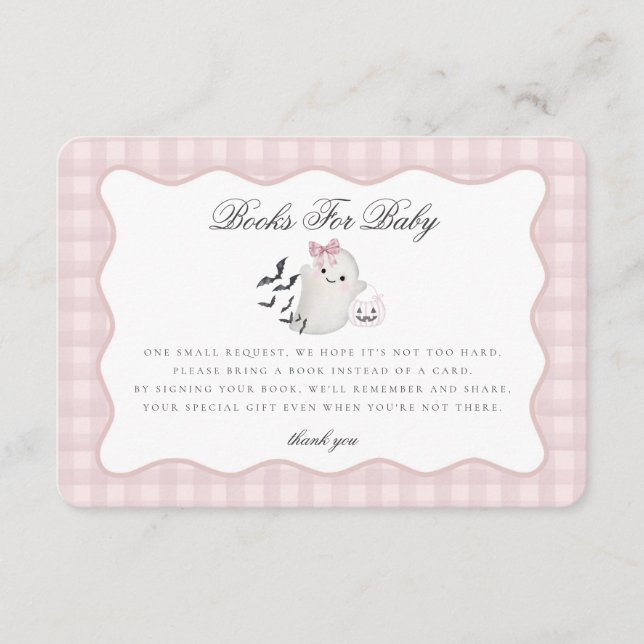 Carte D'accompagnement Livres Fantôme Petit Boo Pastel pour Bébé Insert (Devant)