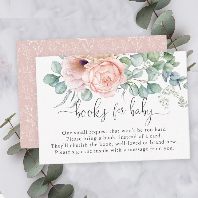 Carte D'accompagnement Livres féminins Pastel rose pour bébé (Créateur téléchargé)