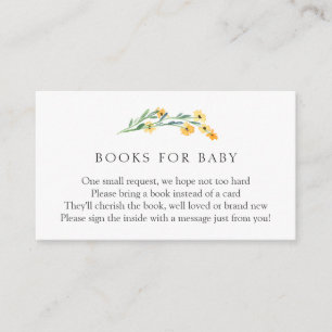 Carte D'accompagnement Livres Fleur sauvage colorés pour bébé