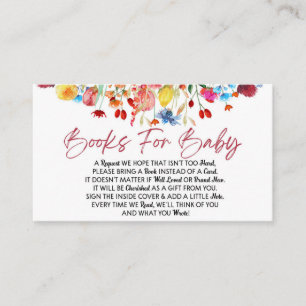 Carte D'accompagnement Livres fleurs sauvages Baby showers Pour Baby Card
