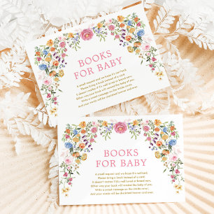 Carte D'accompagnement Livres Fleurs sauvages de printemps colorés pour b