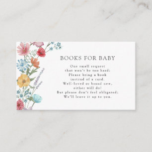 Carte D'accompagnement Livres fleurs sauvages pour Baby Card