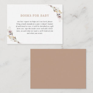 Carte D'accompagnement Livres Fleurs sauvages Soft Tan Pour Bébé