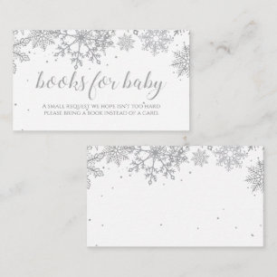 Carte D'accompagnement Livres flocon de neige d'hiver pour bébé