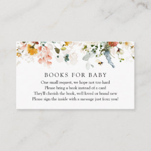 Carte D'accompagnement Livres floraux abeilles et Vintages pour Baby Requ
