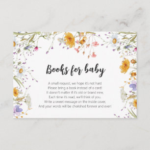 Carte D'accompagnement Livres floraux de printemps fleurs sauvages pour b