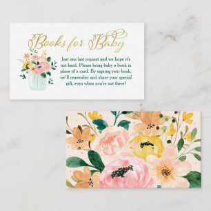 Carte D'accompagnement Livres floraux fleurs sauvages pour Baby Card