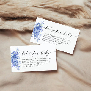 Carte D'accompagnement Livres Floraux Porcelaine Bleue Pour Bébé