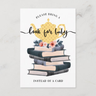 Carte D'accompagnement Livres Floraux Pour Baby Yellow Tea Party Vintage