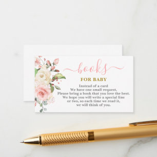 Carte D'accompagnement Livres floraux roses pour Baby Card