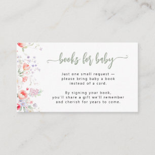 Carte D'accompagnement Livres floraux sages pour demande de livre pour ba