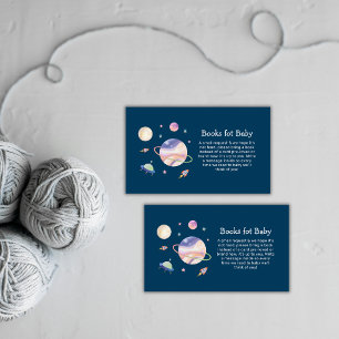 Carte D'accompagnement Livres Garçon Galaxie Verte Nuit Pour Baby Shower