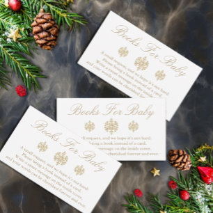 Carte D'accompagnement Livres Gold Snowflake Pour Bébé