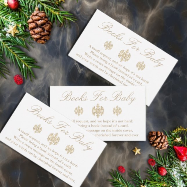 Carte D'accompagnement Livres Gold Snowflake Pour Bébé (Créateur téléchargé)