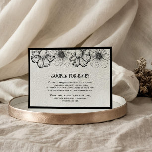 Carte D'accompagnement Livres Goth pour Baby shower Crâne & Fleurs