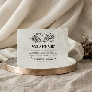 Carte D'accompagnement Livres Goth pour Baby shower Crâne & Fleurs