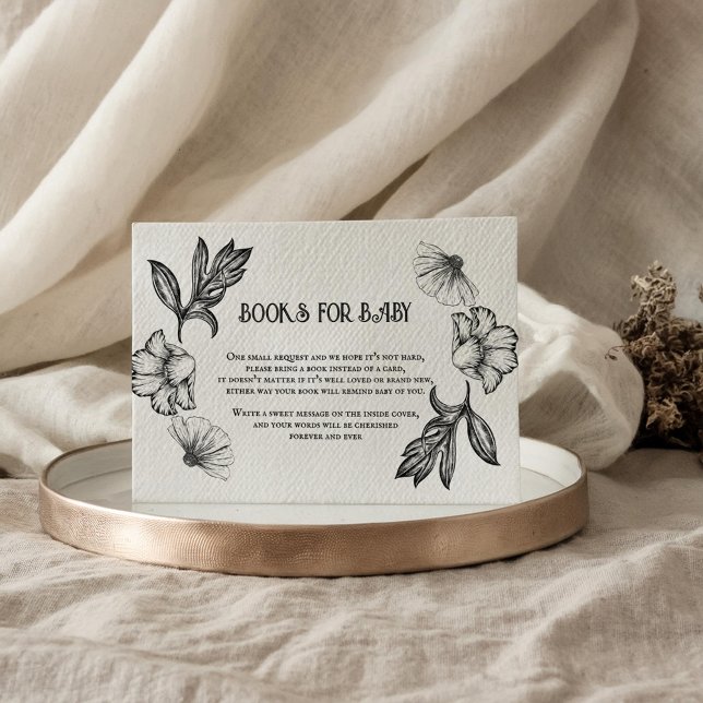 Carte D'accompagnement Livres Goth pour Baby shower tatouage Fleurs (Créateur téléchargé)
